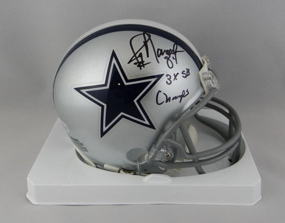 Jay Novacek Autographed Cowboys Mini Helmet w/ Insc- Beckett W Auth *Blk