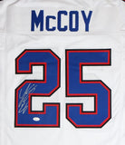 LeSean McCoy Autographed White Pro Style Jersey- JSA Witnessed Auth *2