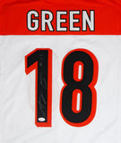 AJ Green Autographed White Pro Style Jersey - JSA Witnessed Auth *1