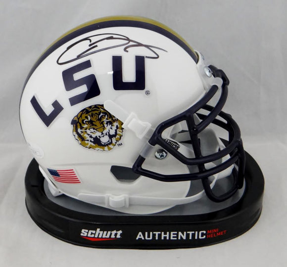 Odell Beckham Signed LSU Tigers White/Gold Schutt Mini Helmet- JSA Auth *Top