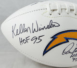 Winslow Fouts Joiner Autographed San Diego Chargers Logo Football W/ HOF- JSA W Auth