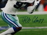 Taco Charlton Autographed Cowboys 8x10 Rushing PF Photo- JSA W Auth *Blue