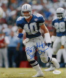 Bill Bates Autographed Dallas Cowboys 8x10 On Field Photo w/ Insc- JSA W Auth *Blue