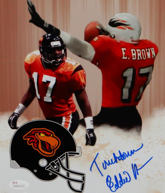 Eddie Brown Autographed Albany 8x10 Double Image Photo- JSA W Auth *Blue