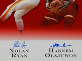 Earl Campbell Nolan Ryan Olajuwon Signed 16x20 Houston Legends Photo- Beckett Auth *Blue