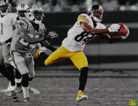 Antonio Brown Autographed Steelers 16x20 BW & Color Catch PF Photo- JSA W Auth