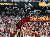 US Women's Soccer Team Signed 16x20 World Cup Trophy Photo- Beckett *Silver