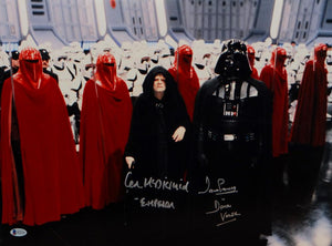 David Prowse/ Ian McDiarmid Signed Star Wars 16x20 Darth Vader & Emperor Photo- Beckett Auth  Image 1