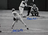 Bernie Carbo Rollie Eastwick Signed 16x20 BW 1975 World Series PF Photo- Beckett Auth