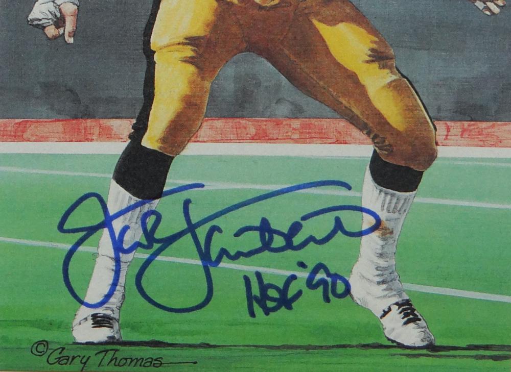 Jack Lambert Pittsburgh Steelers signed Goal Line Art Card GLAC W/ HOF JSA