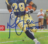 Marshall Faulk Autographed Rams Goal Line Art Card W/ HOF- JSA W Auth