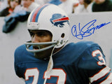 OJ Simpson Autographed Buffalo Bills 8x10 Sitting On Bench Photo- JSA W Auth *Blue