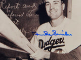 Duke Snider Autographed Dodgers 8x10 B&W w/ Bats Photo- JSA Auth *Blue