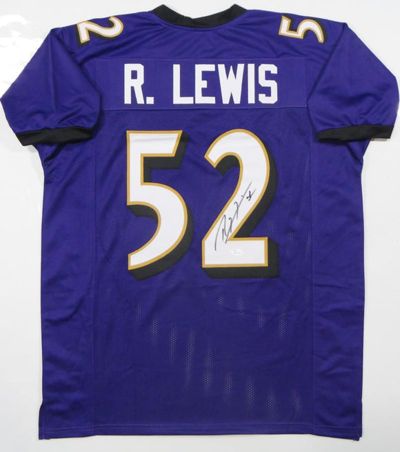Ray Lewis Autographed Purple Pro Style Jersey - JSA Witness Auth *2