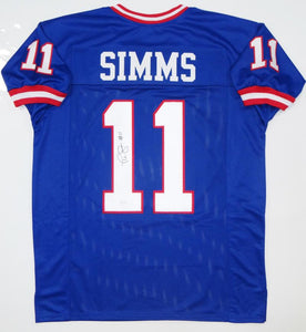Phil Simms Autographed Blue Pro Style Jersey- JSA Witness Authenticated *L1