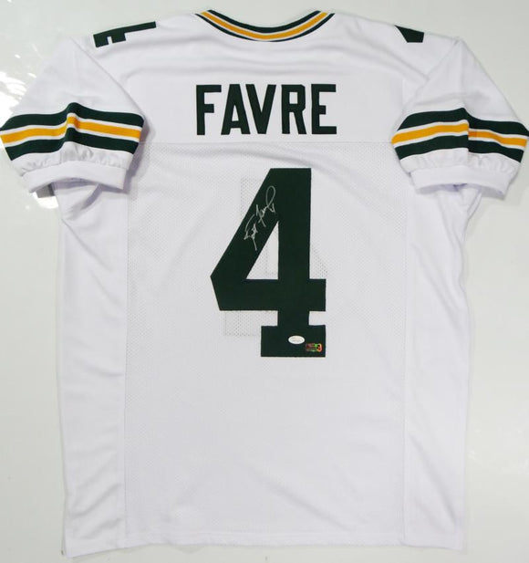 Brett Favre Autographed White Pro Style Jersey - JSA W Auth *4 – The Jersey  Source