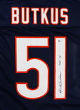 Dick Butkus Autographed Blue Pro Style Jersey w/ HOF- Beckett Authenticated *1