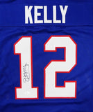 Jim Kelly Autographed Blue Pro Style Jersey- JSA W Authenticated *1