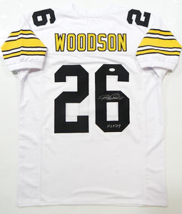 Rod Woodson Autographed White Pro Style Jersey w/ HOF- JSA W Auth