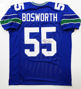Brian Bosworth Autographed Blue Pro Style Jersey- Beckett Authenticated *5RM