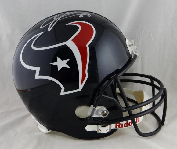 Andre Johnson Autographed Houston Texans Full Size Helmet- JSA W Auth *Silver