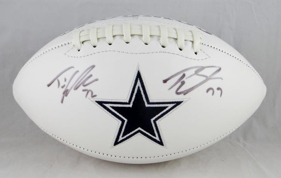 T. Smith/T. Frederick Autographed Dallas Cowboys Logo Football- JSA W Authenticated