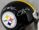 LeVeon Bell Antonio Brown Signed Pittsburgh Steelers Full Size Helmet- JSA W Auth *Silver
