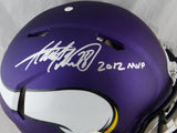 Adrian Peterson Signed Vikings F/S Speed Authentic Helmet w/ MVP- JSA W/Fanatics Auth *Silver