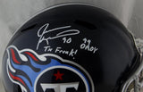 Jevon Kearse Autographed Tenn Titans F/S Speed Helmet w/ 2 Insc- Beckett Auth *White