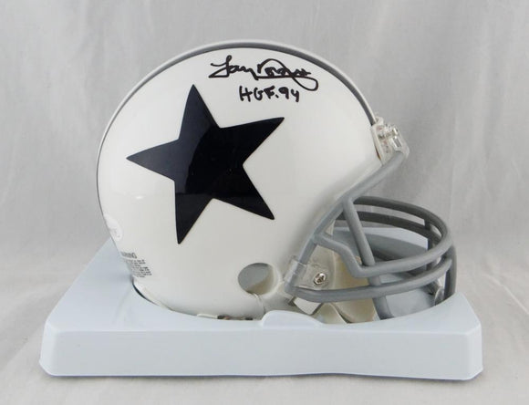 Tony Dorsett Autographed Dallas Cowboys 2004 TB White Mini Helmet HOF- JSA W Auth *Black
