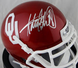 Adrian Peterson Autographed Oklahoma Sooners Schutt Mini Helmet- JSA W Auth *Silver