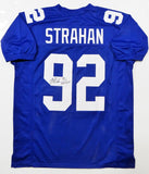Michael Strahan Autographed Blue Pro Style Jersey w/ HOF -JSA W Auth *9 Mid