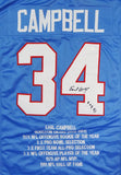 Earl Campbell Autographed Blue Pro Style Stat-2 Jersey w/ HOF- JSA W Auth *4