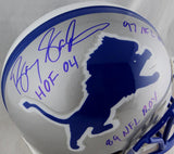 Barry Sanders Signed Detroit Lions F/S Proline Helmet w/ 3 Insc- Beckett Auth *Blue Image 2