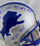 Barry Sanders Signed Detroit Lions F/S Proline Helmet w/ 3 Insc- Beckett Auth *Blue Image 3