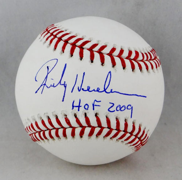 Rickey Henderson Autographed Rawlings OML Baseball w/ HOF 2009 -JSA W Auth