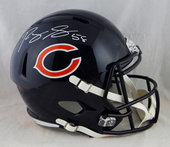 Roquan Smith Autographed Chicago Bears F/S Speed Helmet- Beckett Auth *White