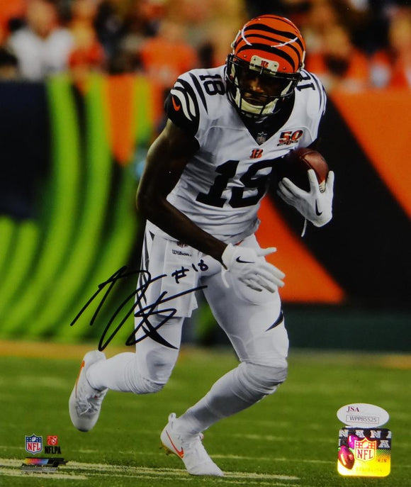 AJ Green Autographed Cincinnati Bengals 8x10 Running PF Photo- JSA W Auth *Blk