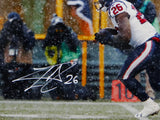 Lamar Miller Signed Houston Texans 8x10 Running In Snow Photo- JSA W Auth *Left