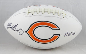 Mike Singletary Autographed Chicago Bears Logo Football w/ HOF- Beckett Auth