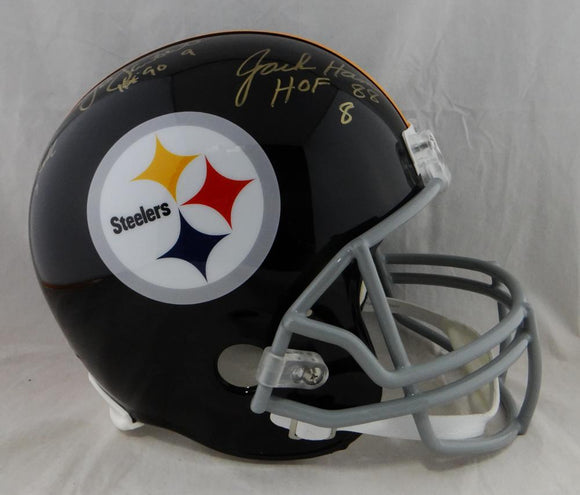 Ham Lambert Russell Autographed Pittsburgh Steelers 63-76 F/S Helmet w/ HOF- JSA W *Gold