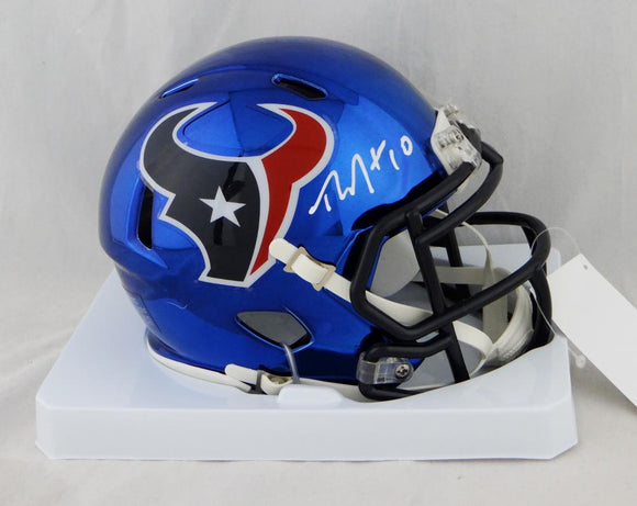 DeAndre Hopkins Autographed Houston Texans Chrome Mini Helmet- JSA W Auth *White