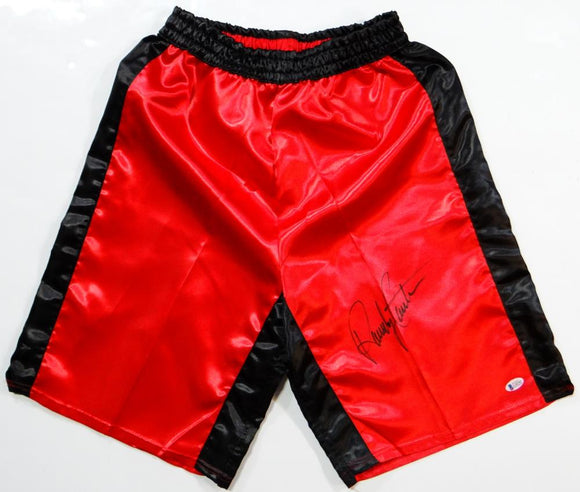 Randy Couture Autographed Red Custom UFC Trunks - Beckett Auth *Black
