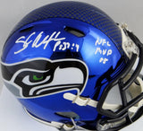 Shaun Alexander Autographed Seattle Seahawks Chrome Mini Helmet w/ NFL MVP- Beckett Auth *White
