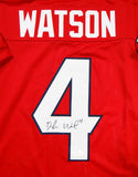 Deshaun Watson Autographed Red Pro Style Jersey- JSA W Authenticated