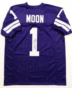 Warren Moon Autographed Purple College Style Jersey w/ HOF- JSA W Authenticated *1