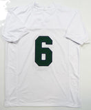 Jerome Bettis Autographed White College Style Jersey- JSA W Authenticated *6