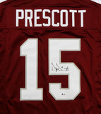 Dak Prescott Autographed Maroon College Style Jersey- Beckett Authenticated *5