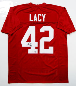 Eddie Lacy Autographed Crimson College Style Jersey- JSA W Authenticated *Across 4