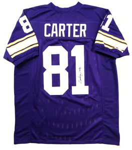 Anthony Carter Autographed Purple Pro Style Jersey- JSA Witness Authenticated *1
